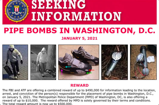 FBI Releases New Footage, Offers $500K Reward in Search for Capitol Riot Pipe Bomb Suspect